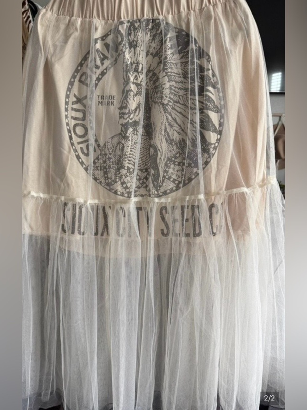 NWT Jaded Gypsy Felling Frilly Tiered Beige Maxi Skirt - Sioux City - Picture 6 of 6